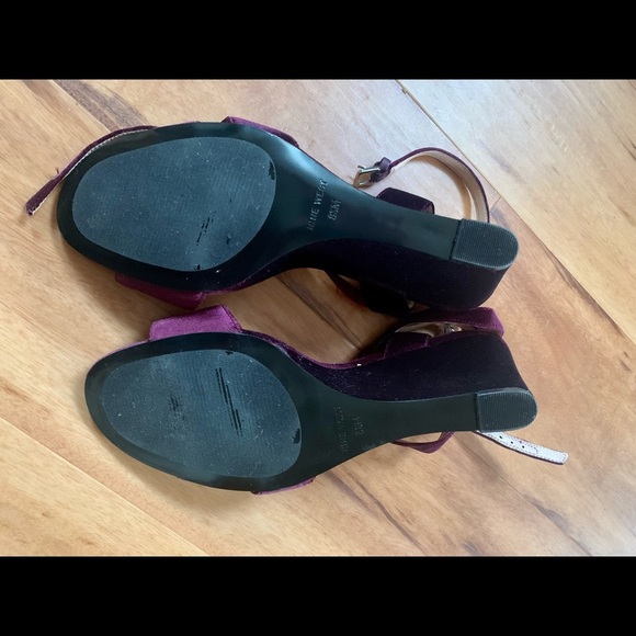 Nine West purple velvet strappy wedges - Picture 4 of 4